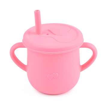 Baby Silikonbecher Strohdeckel Kinder Kleinkind Trinkbecher Bpa Free Trainingsbecher Baby